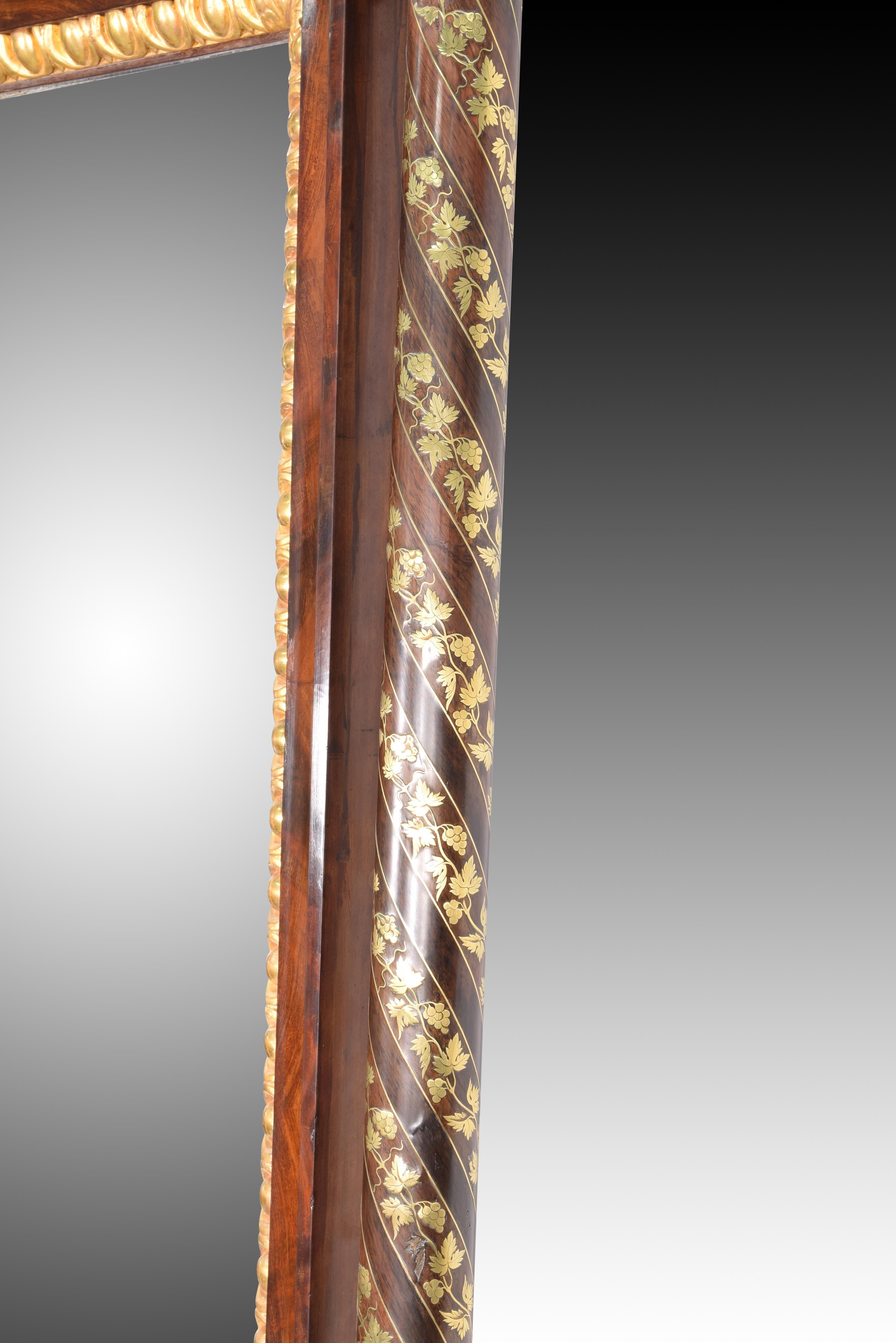 Psiqué Dressing Mirror, Mahogany, Bronze, Marble, 19th Century For Sale 6