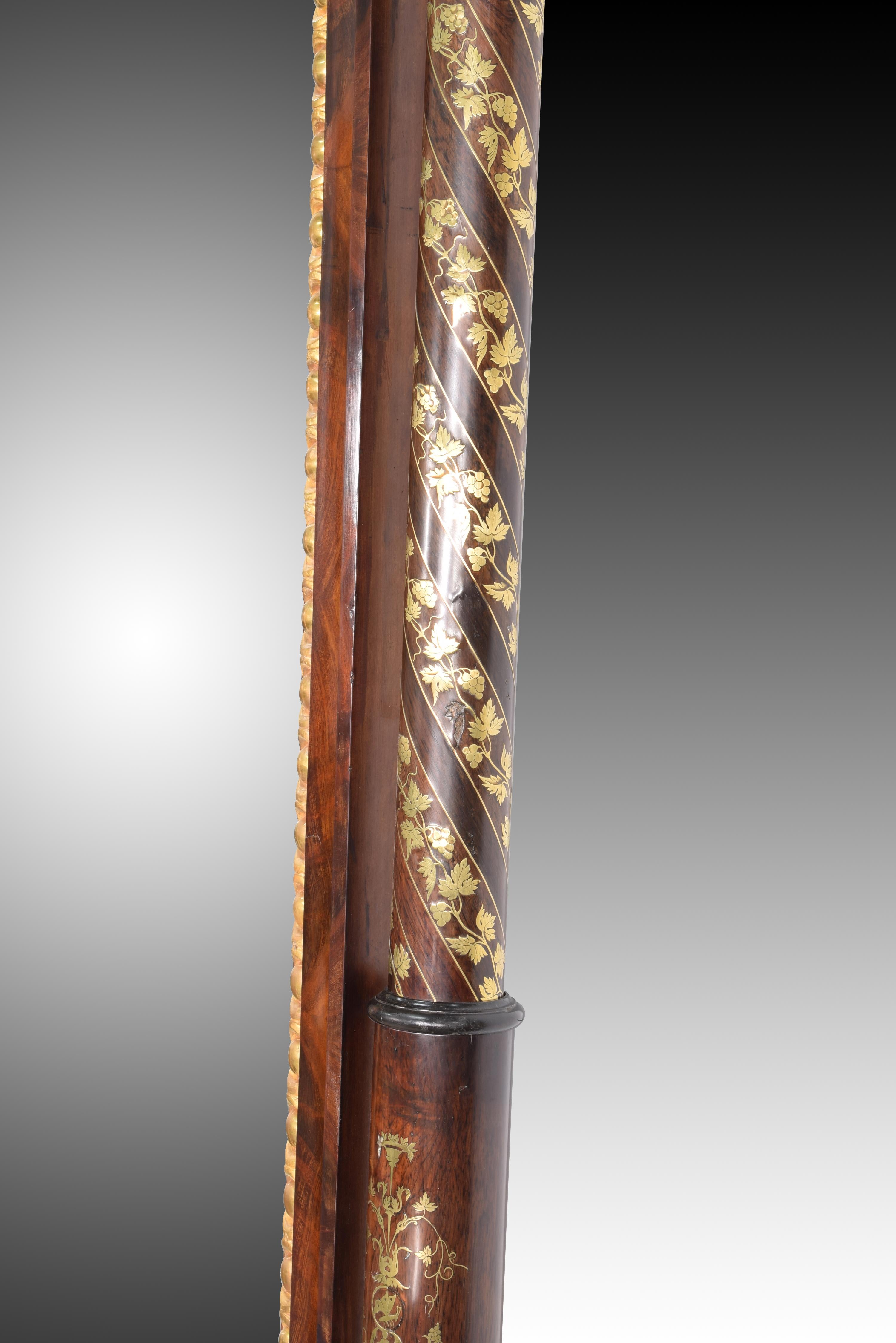 Psiqué Dressing Mirror, Mahogany, Bronze, Marble, 19th Century For Sale 7