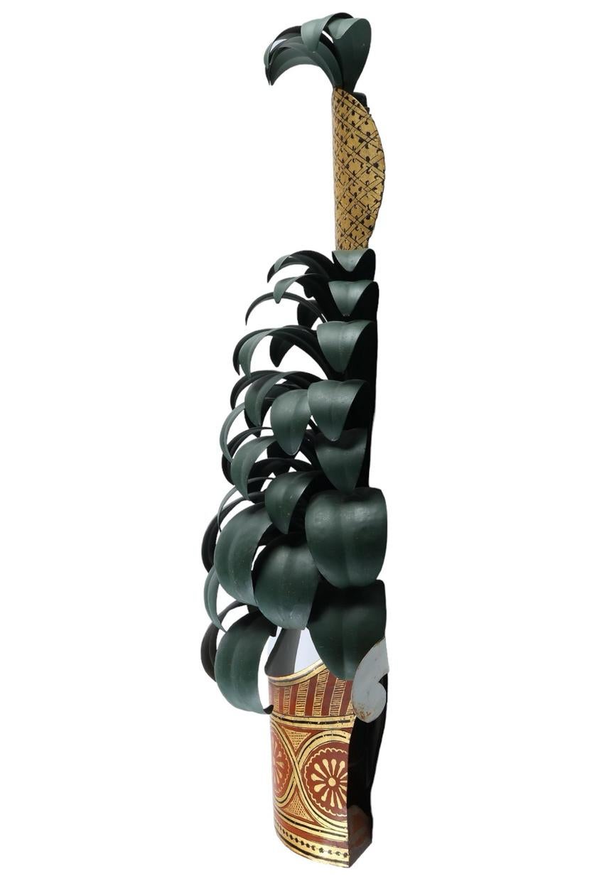 Pair of French Maison Jansen Pineapple Tole Wall Sconces, 1950s 10
