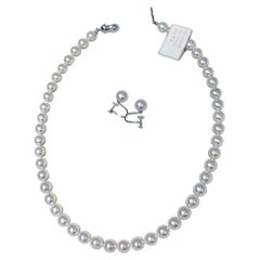 PSL Aurora Hanadama Certified  Akoya Pearl Necklace & Clip-On Earrings Set