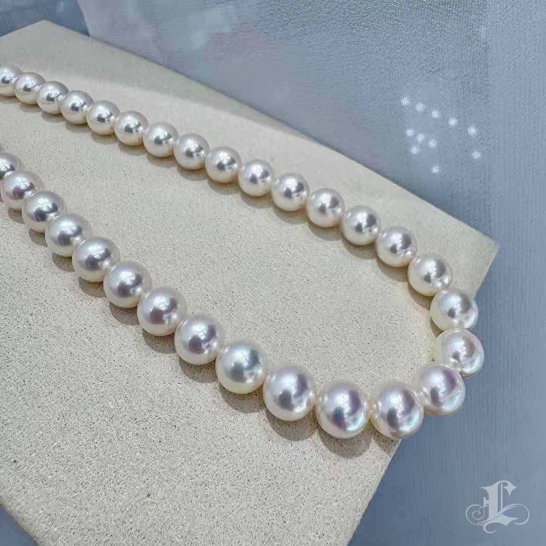 Collana di perle Akoya di 9-9,5 mm certificata PSL Hanadama Rare - Lucentezza eccezionale In condizioni Nuovo in vendita a New York, NY