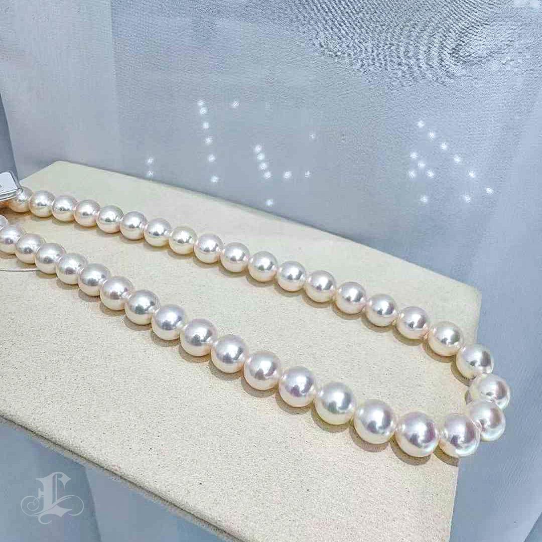 Collana di perle Akoya di 9-9,5 mm certificata PSL Hanadama Rare - Lucentezza eccezionale in vendita 2