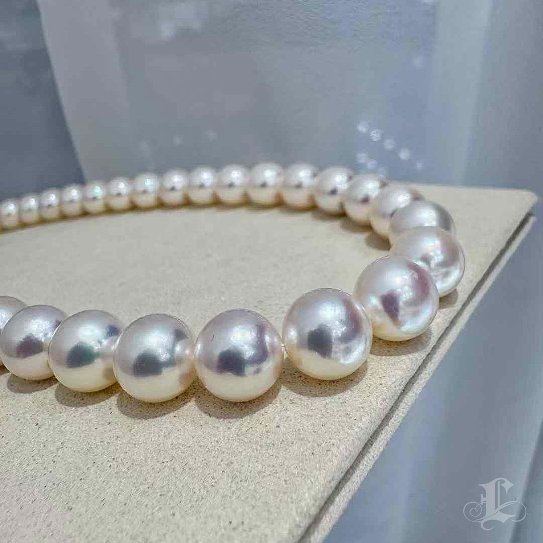 Collana di perle Akoya di 9-9,5 mm certificata PSL Hanadama Rare - Lucentezza eccezionale in vendita 3