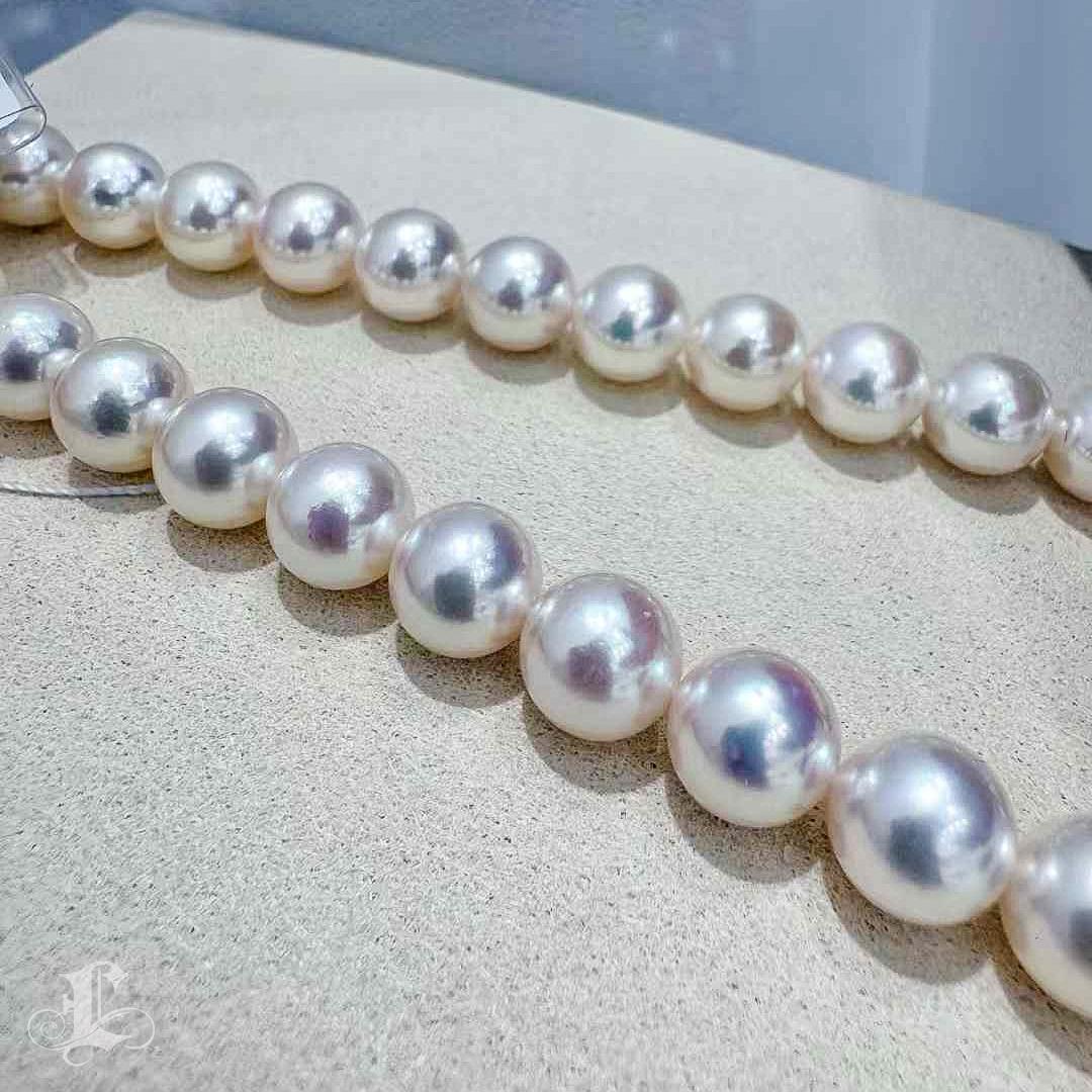 Collana di perle Akoya di 9-9,5 mm certificata PSL Hanadama Rare - Lucentezza eccezionale in vendita 4
