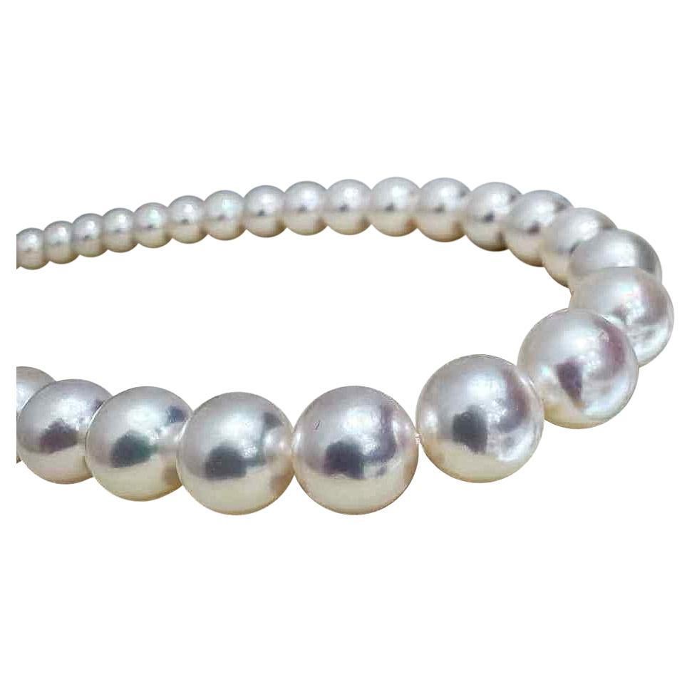 PSL Certified Hanadama Rare 9-9.5mm Akoya Pearl Necklace — Exceptional Luster