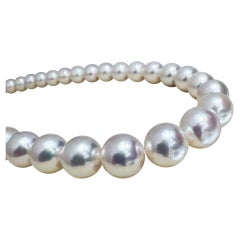 PSL Certified Hanadama Rare 9-9.5mm Akoya Pearl Necklace — Exceptional Luster