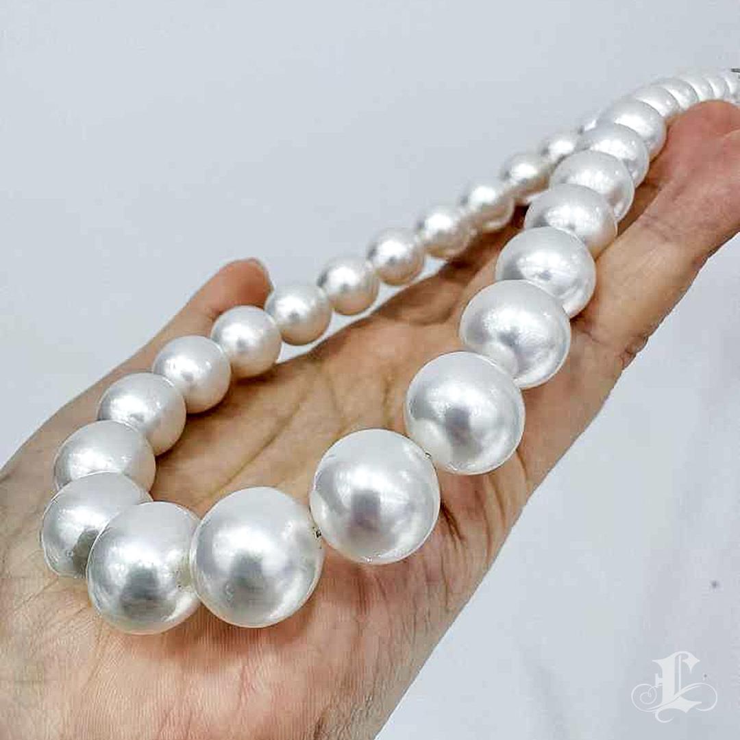 Collana graduata di perle dei mari del sud certificate PSL PHOENIX da 12-13,7 mm 1
