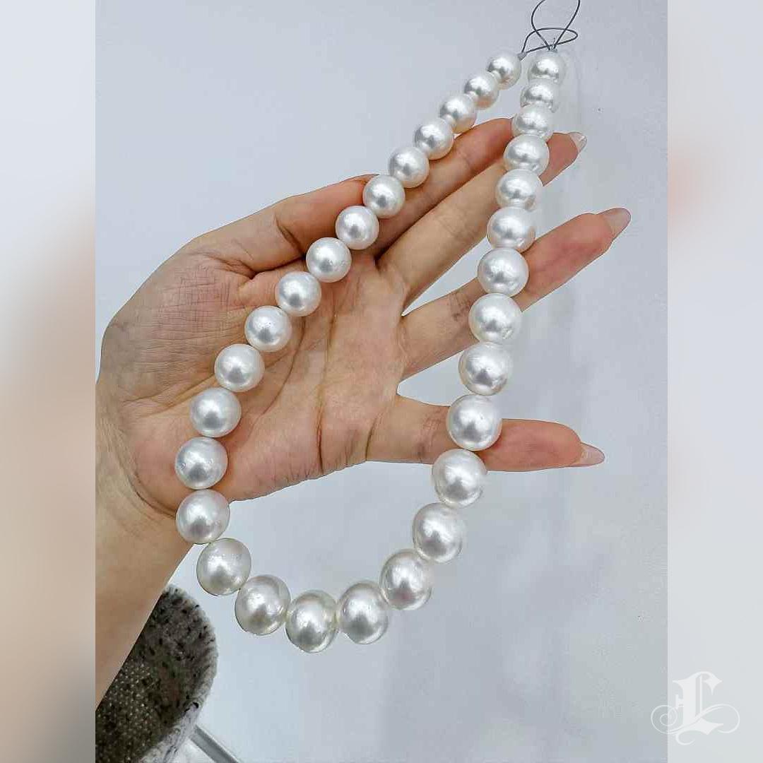 Collana graduata di perle dei mari del sud certificate PSL PHOENIX da 12-13,7 mm 2