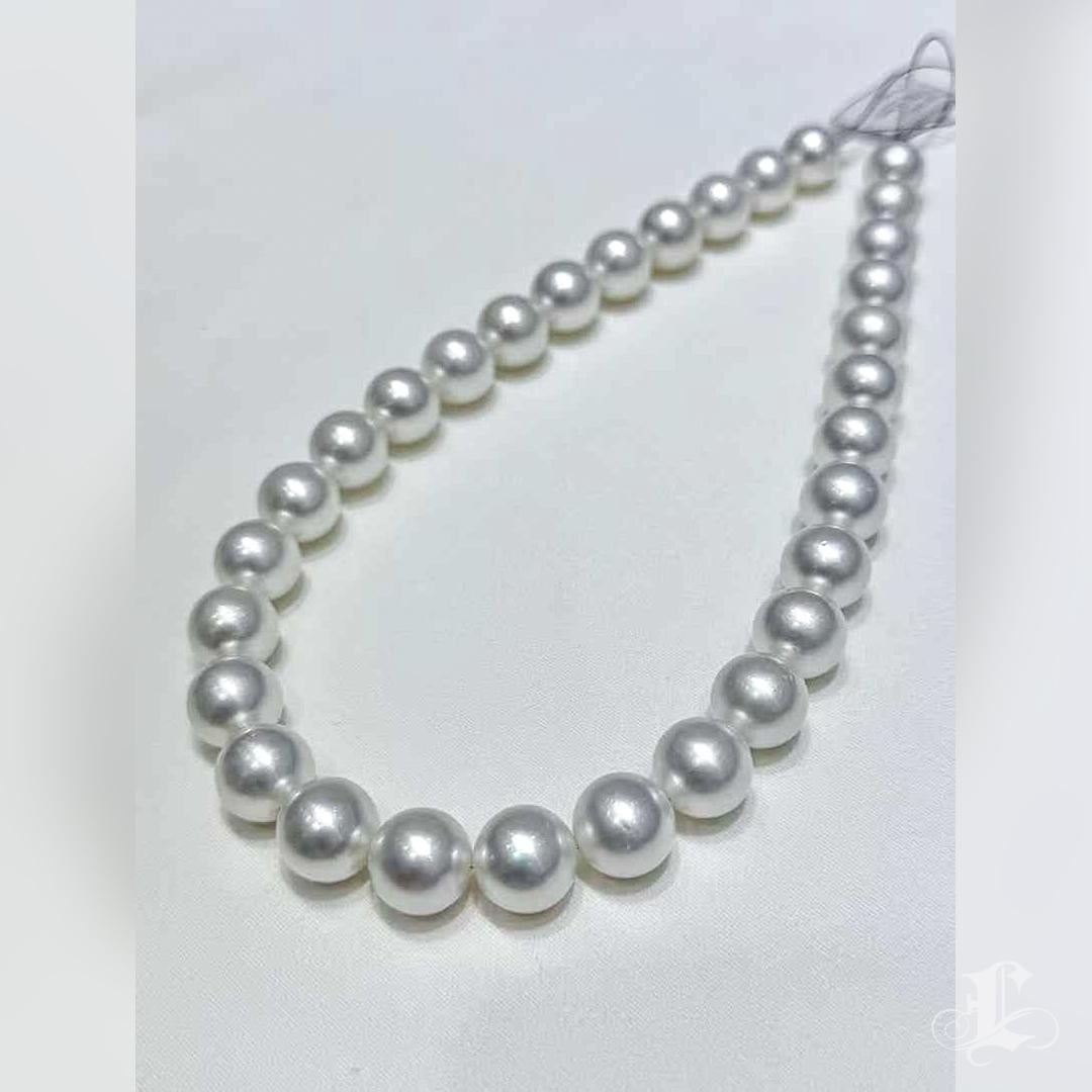 Collana graduata di perle dei mari del sud certificate PSL PHOENIX da 12-13,7 mm 3