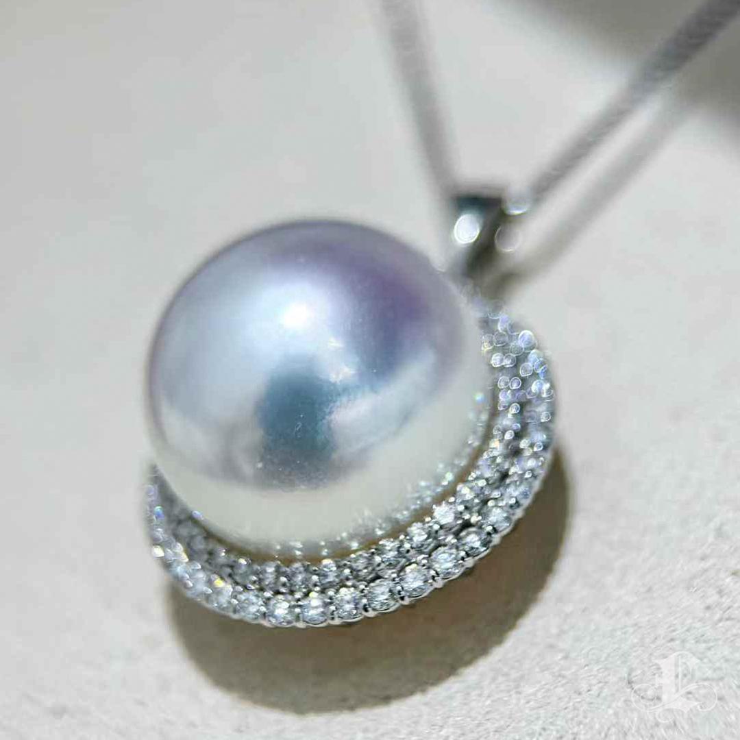 【Crown Radiance】PSL Phoenix Certified South Sea Pearl Diamond Pendant Necklace 3
