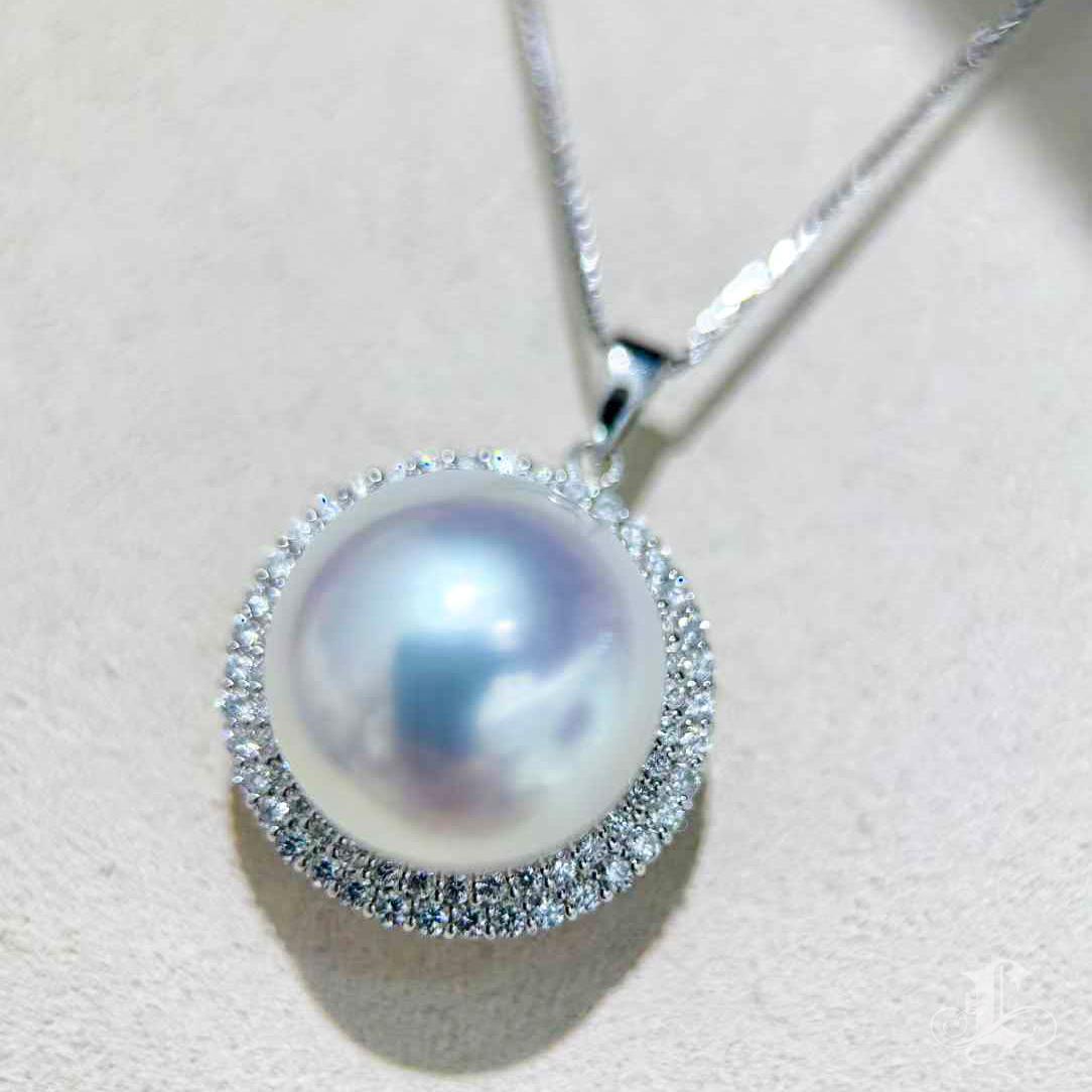 【Crown Radiance】PSL Phoenix Certified South Sea Pearl Diamond Pendant Necklace 4