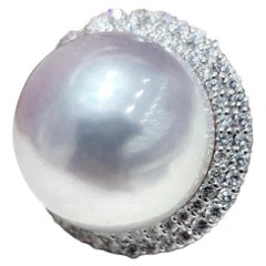 【Crown Radiance】PSL Phoenix Certified South Sea Pearl Diamond Pendant Necklace