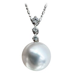 【Crown Radiance】PSL Phoenix Certified South Sea Pearl & Diamond Pendant Necklace