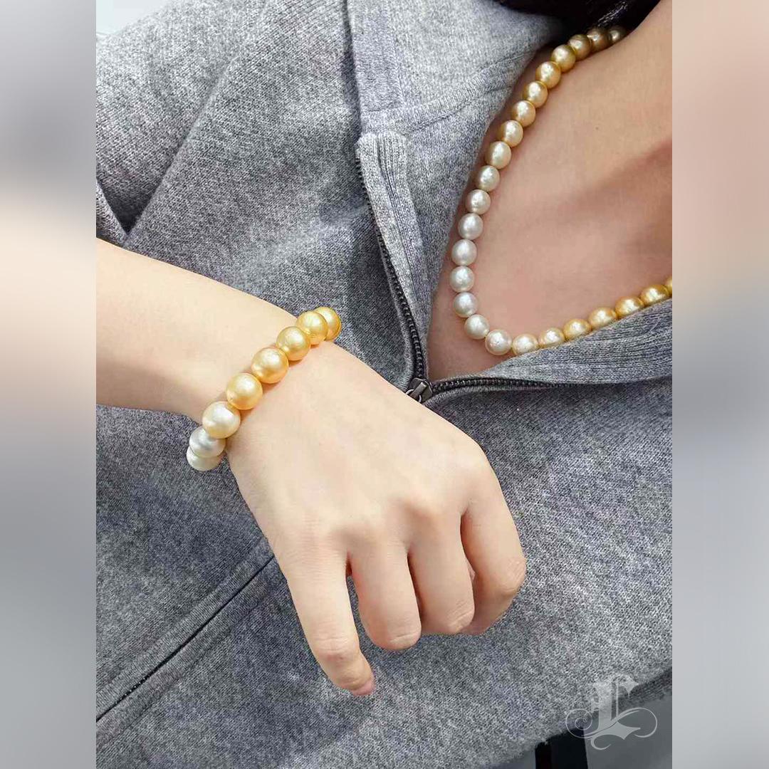 PSL SHIKISAI Certificate Aurora Ombre South Sea Pearl Set In New Condition In New York, NY