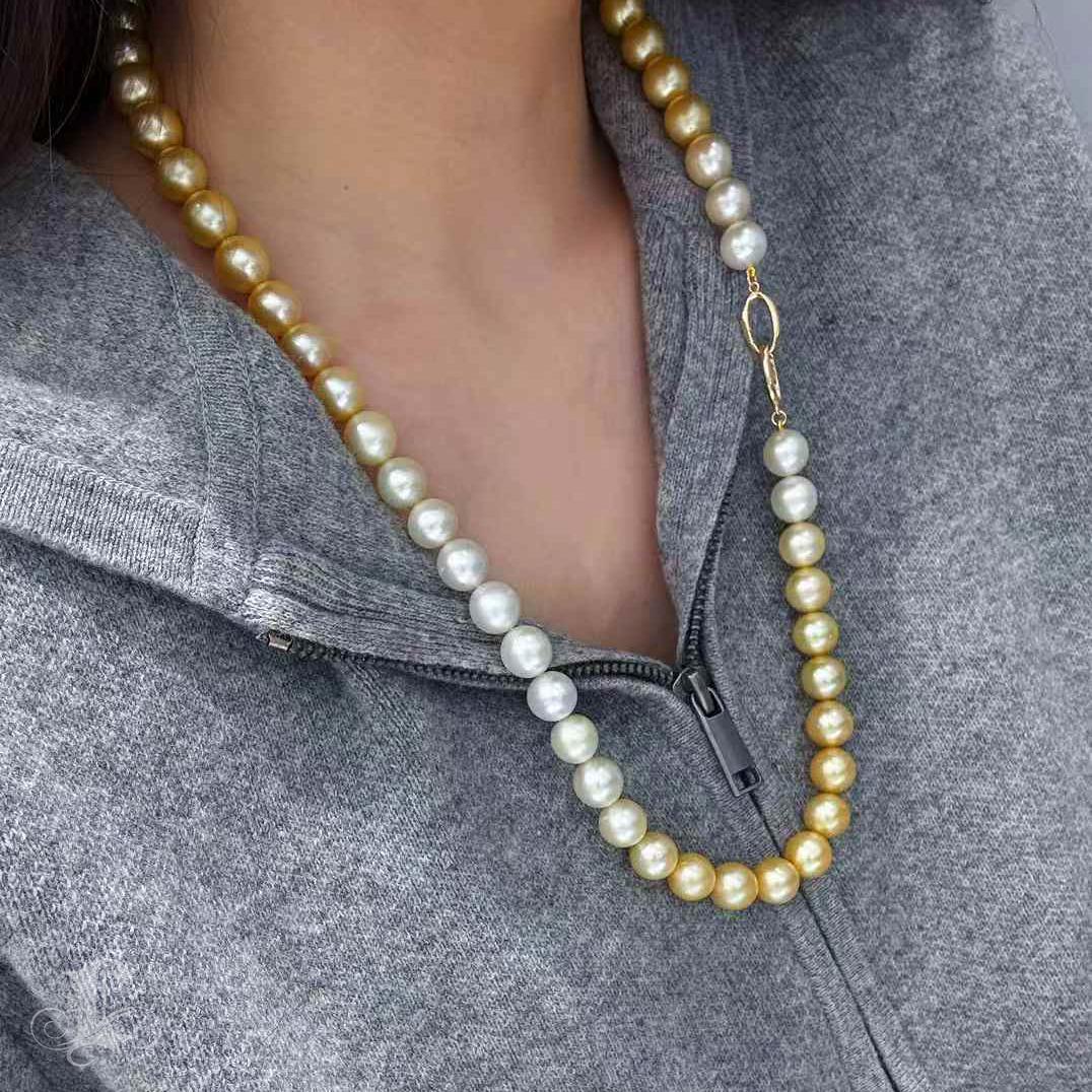 Women's PSL SHIKISAI Certificate Aurora Ombre South Sea Pearl Set
