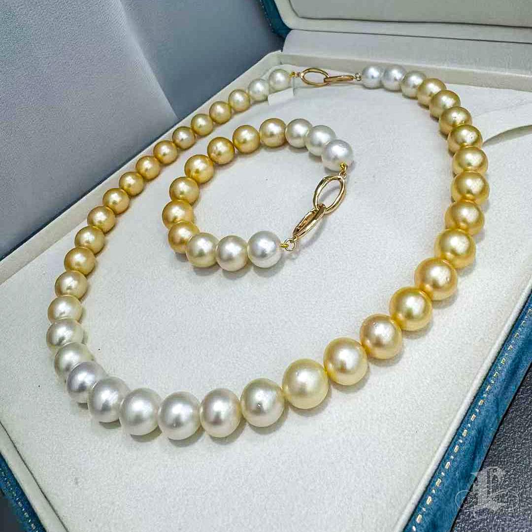 PSL SHIKISAI Certificate Aurora Ombre South Sea Pearl Set 2