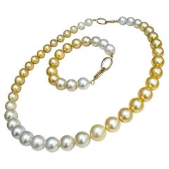 PSL SHIKISAI Certificate Aurora Ombre South Sea Pearl Set
