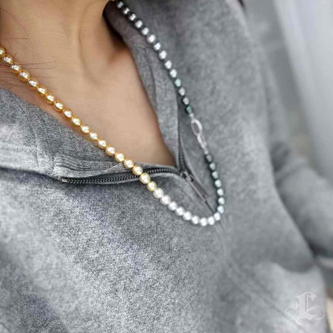 Aurora Ombre SHIKISAI Mix Pearl Necklace & Bracelet Set In New Condition In New York, NY