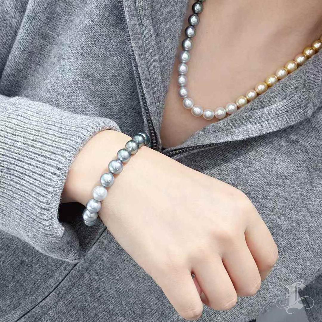 Women's Aurora Ombre SHIKISAI Mix Pearl Necklace & Bracelet Set