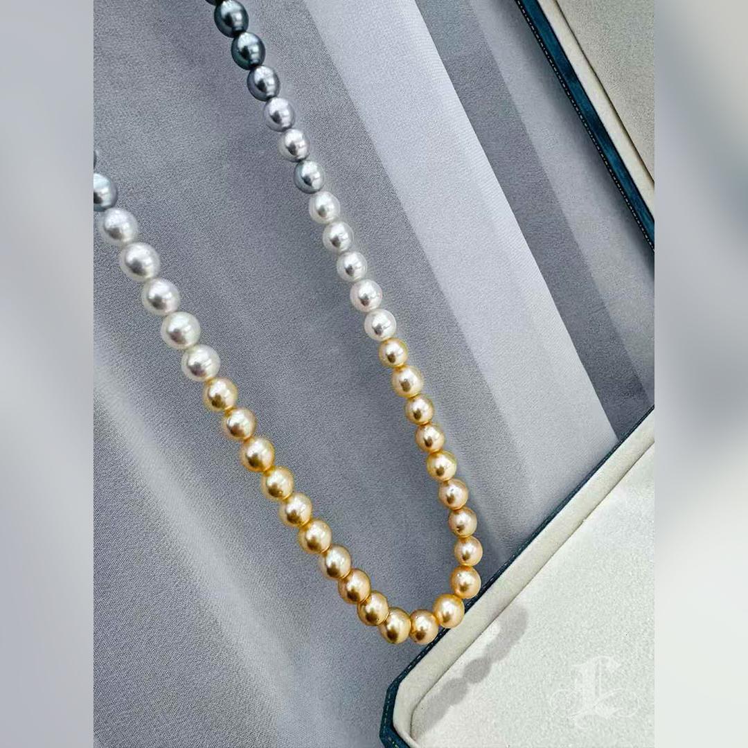 Aurora Ombre SHIKISAI Mix Pearl Necklace & Bracelet Set 2