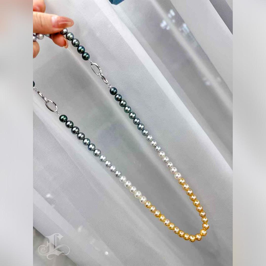 Aurora Ombre SHIKISAI Mix Pearl Necklace & Bracelet Set 3