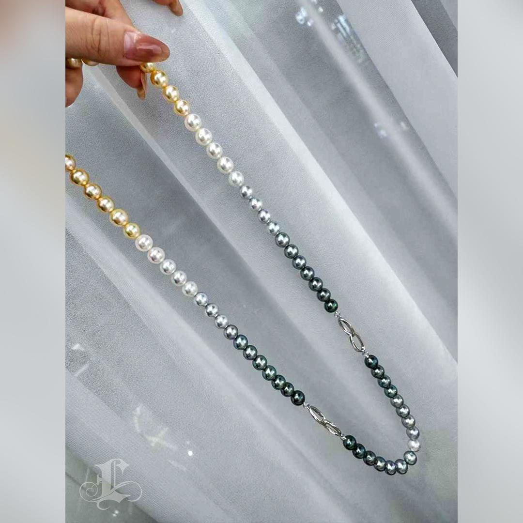 Aurora Ombre SHIKISAI Mix Pearl Necklace & Bracelet Set 4
