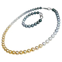 Aurora Ombre SHIKISAI Mix Pearl Necklace & Bracelet Set