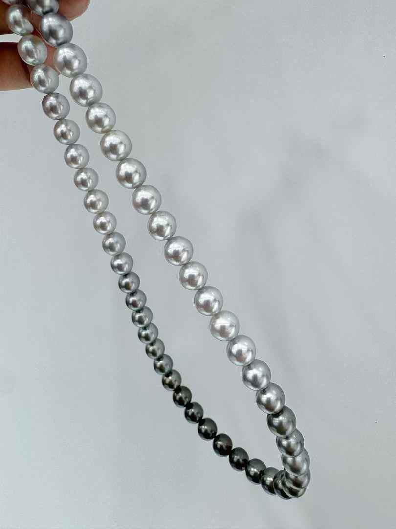 PSL SHIKISAI Certificate Akoya Pearl & Tahitian Pearl Ombre Necklace 5