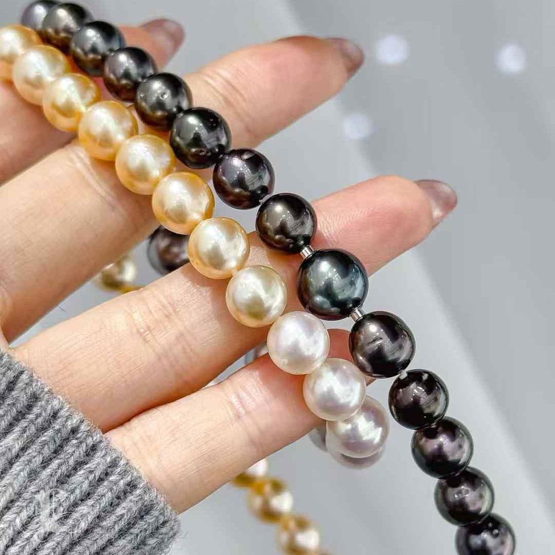 SHIKISAI Ombre South Sea, Tahitian & Akoya Pearl Necklace - 65cm with Invisible In New Condition In New York, NY