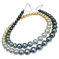 PSL SHIKISAI Certificate South Sea Pearl & Tahitian Pearl Ombre Necklace