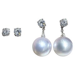 【Crown Radianc】PSL Venus Certified Pearl & CGL Diamond Convertible Earrings