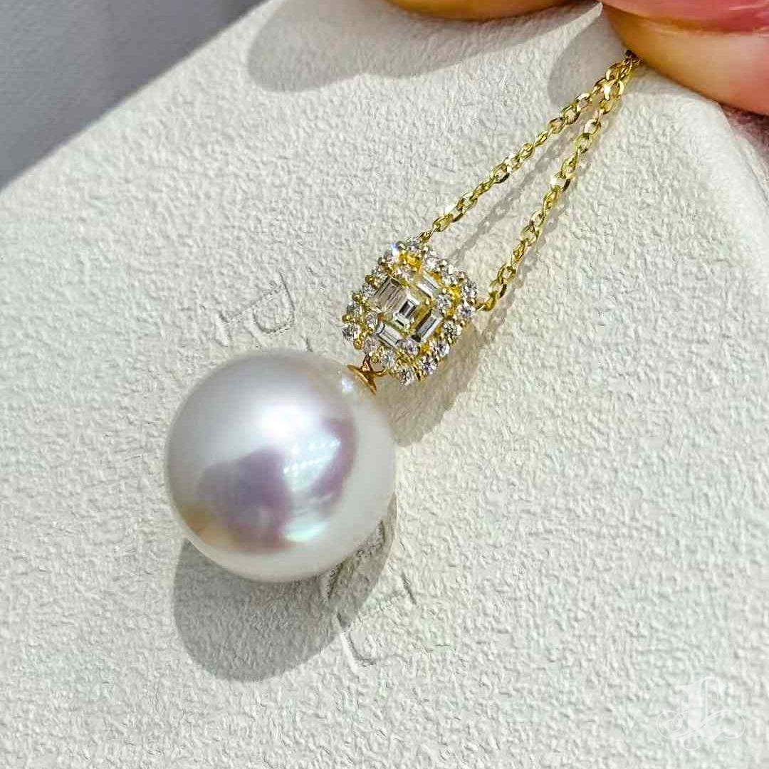 【Corona Resplandor】PSL Colgante de Perla del Mar del Sur Certificada Venus - Pavé de Diamantes en venta 3