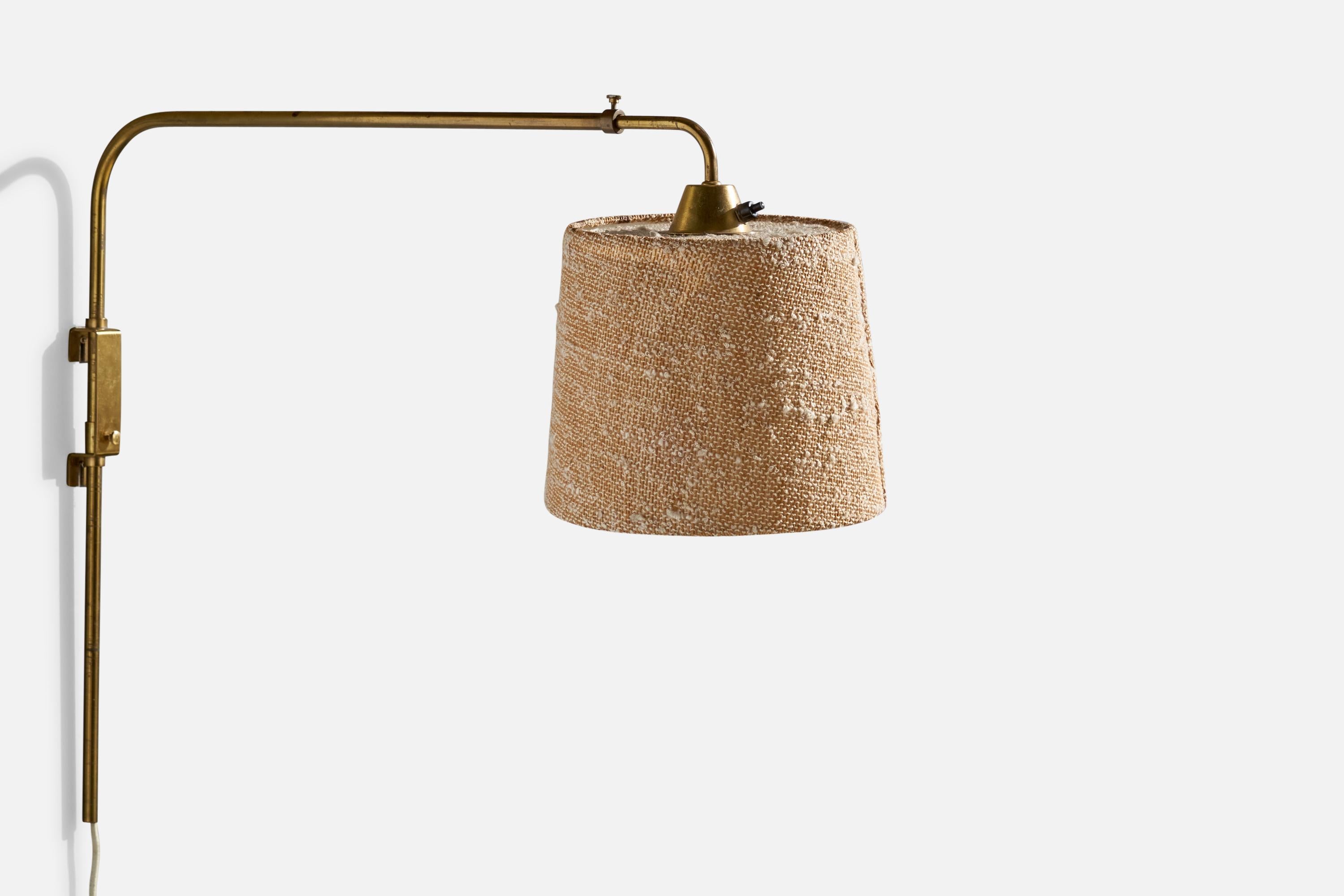Scandinavo moderno PSO, Applique, Ottone, Tessuto, Finlandia, anni '40 in vendita