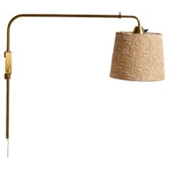 PSO, Wall Light, Brass, Fabric, Finland, 1940s