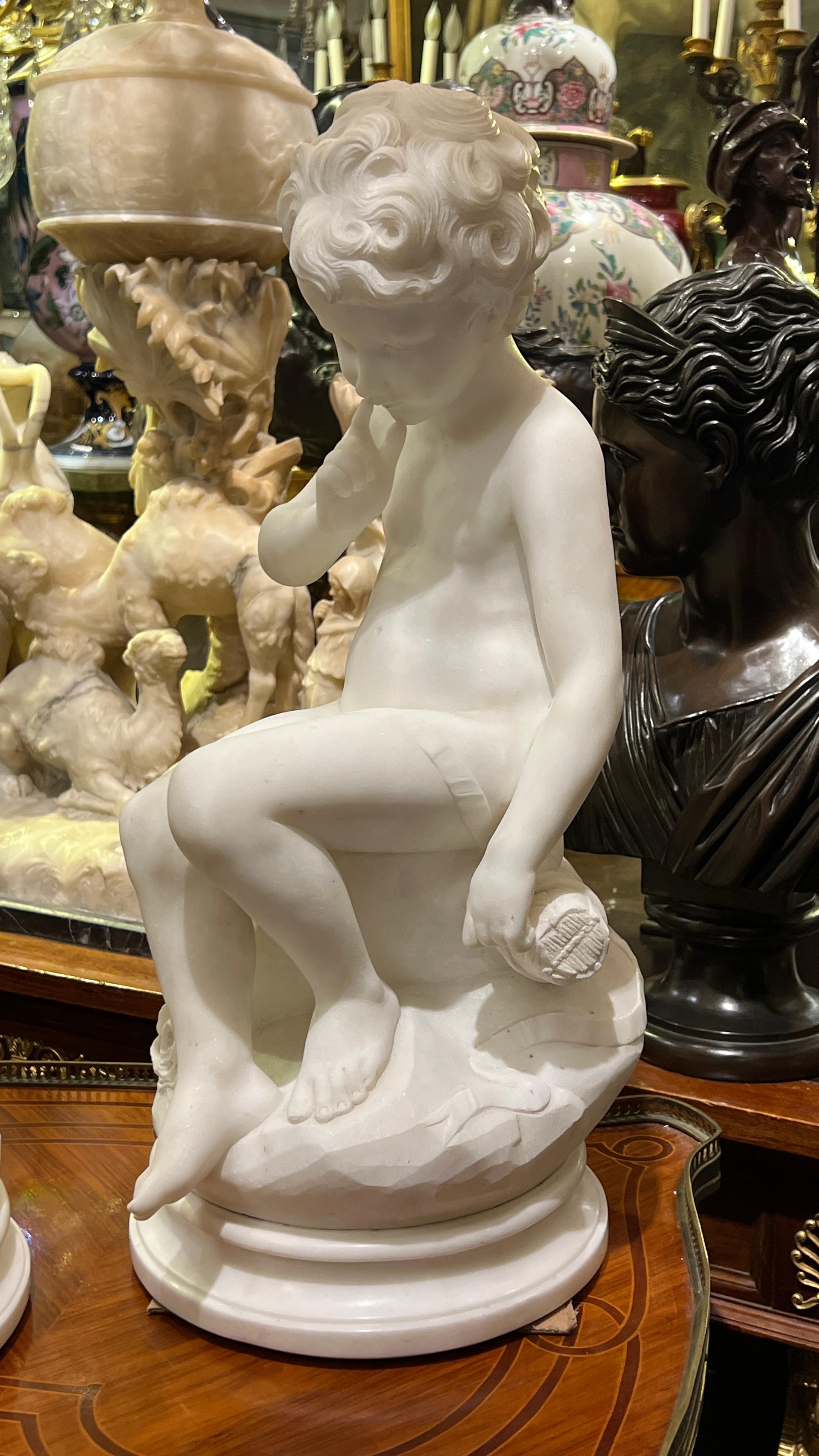 XX secolo Statue di marmo di Psiche e Cupido dopo Etienne-Maurice Falconet in vendita