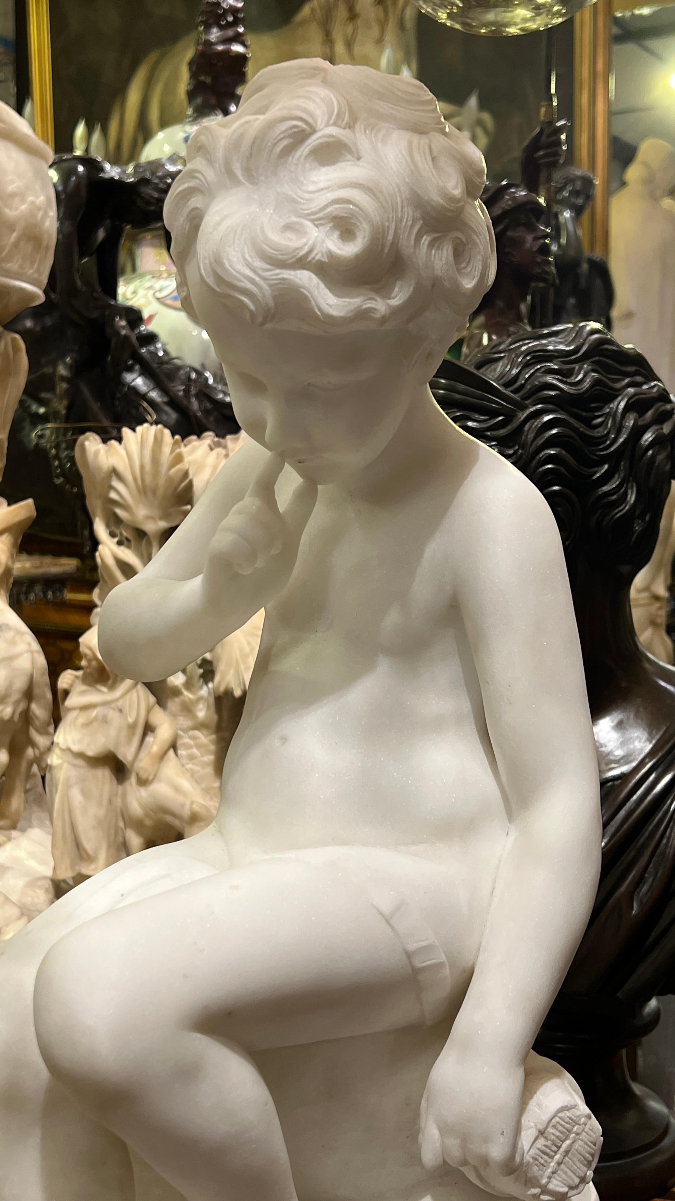 Marmo di Carrara Statue di marmo di Psiche e Cupido dopo Etienne-Maurice Falconet in vendita