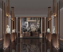 "Psique tomando el baño" Tapiz Bordado en Seda Fina