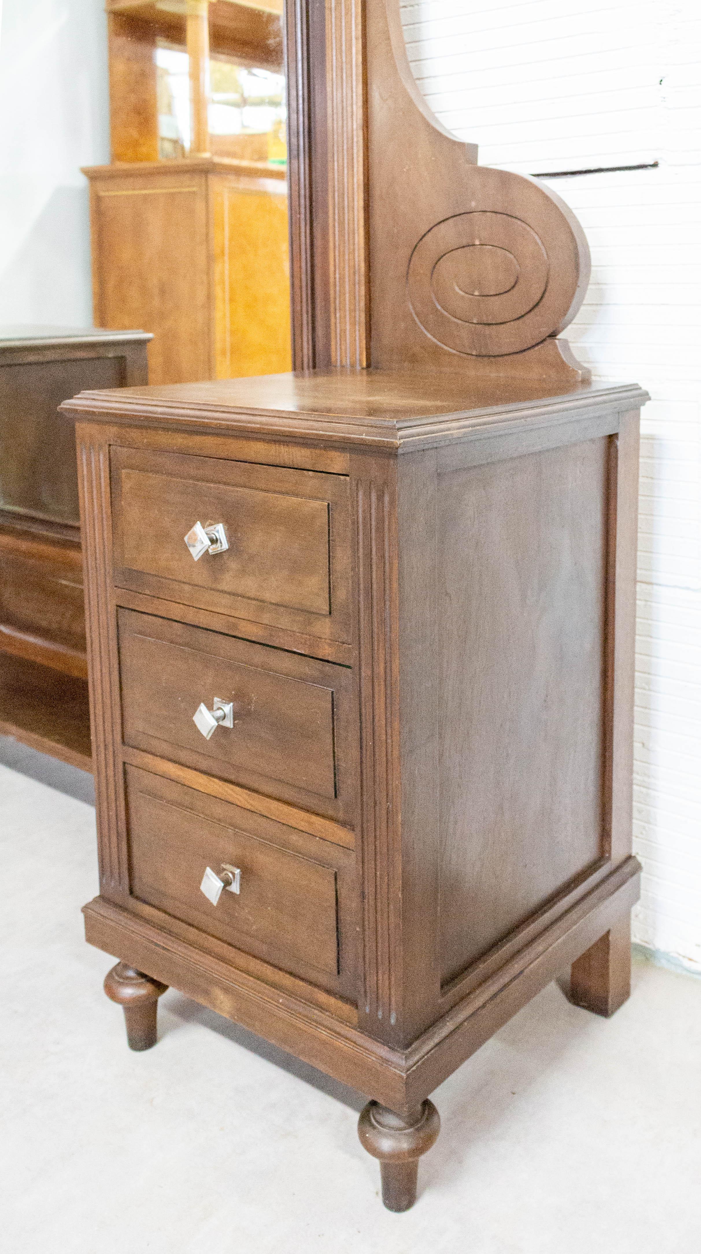 Psyche Full Length Mirror Dressing Table with Drawers, French, circa 1940 1