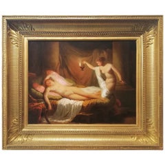 Psyche Kills Love, Italian Painting Neoclassical Oil Italy Neoclassicism