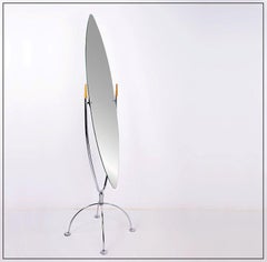 Psyche Mirror Chrome and wood - 1970s