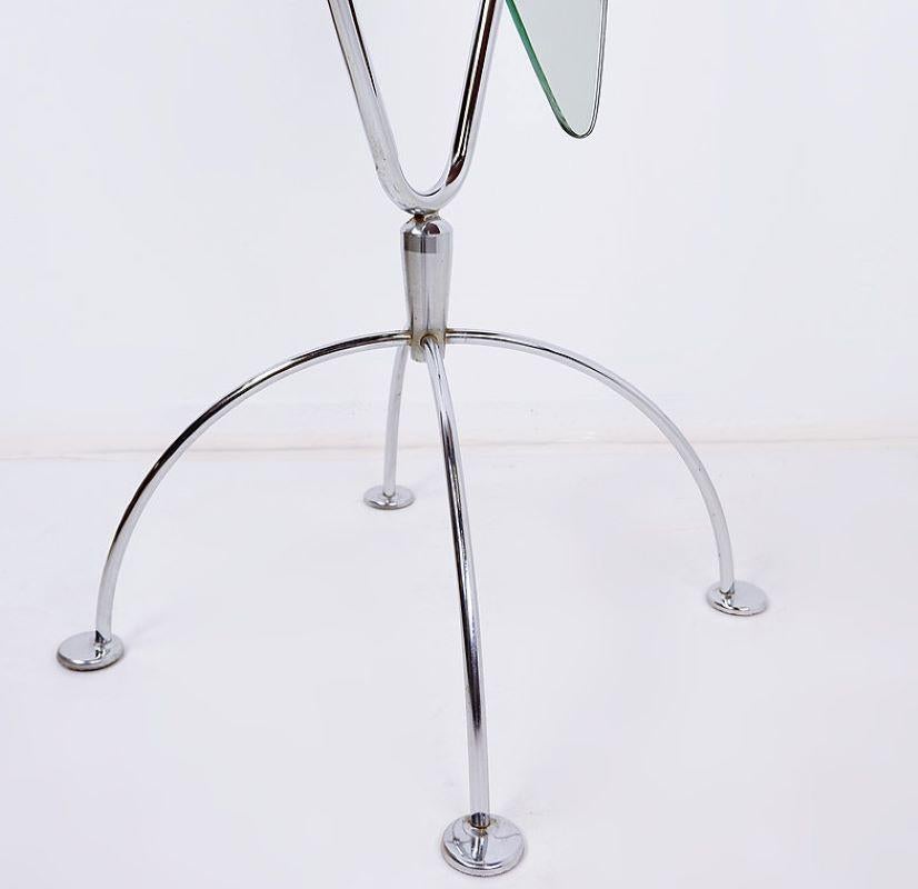 Psyche Mirror Chrome and wood - 1970s In Good Condition For Sale In Brussels , BE