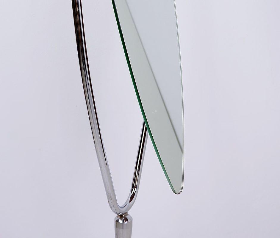 Psyche Mirror Chrome and wood - 1970s For Sale 1