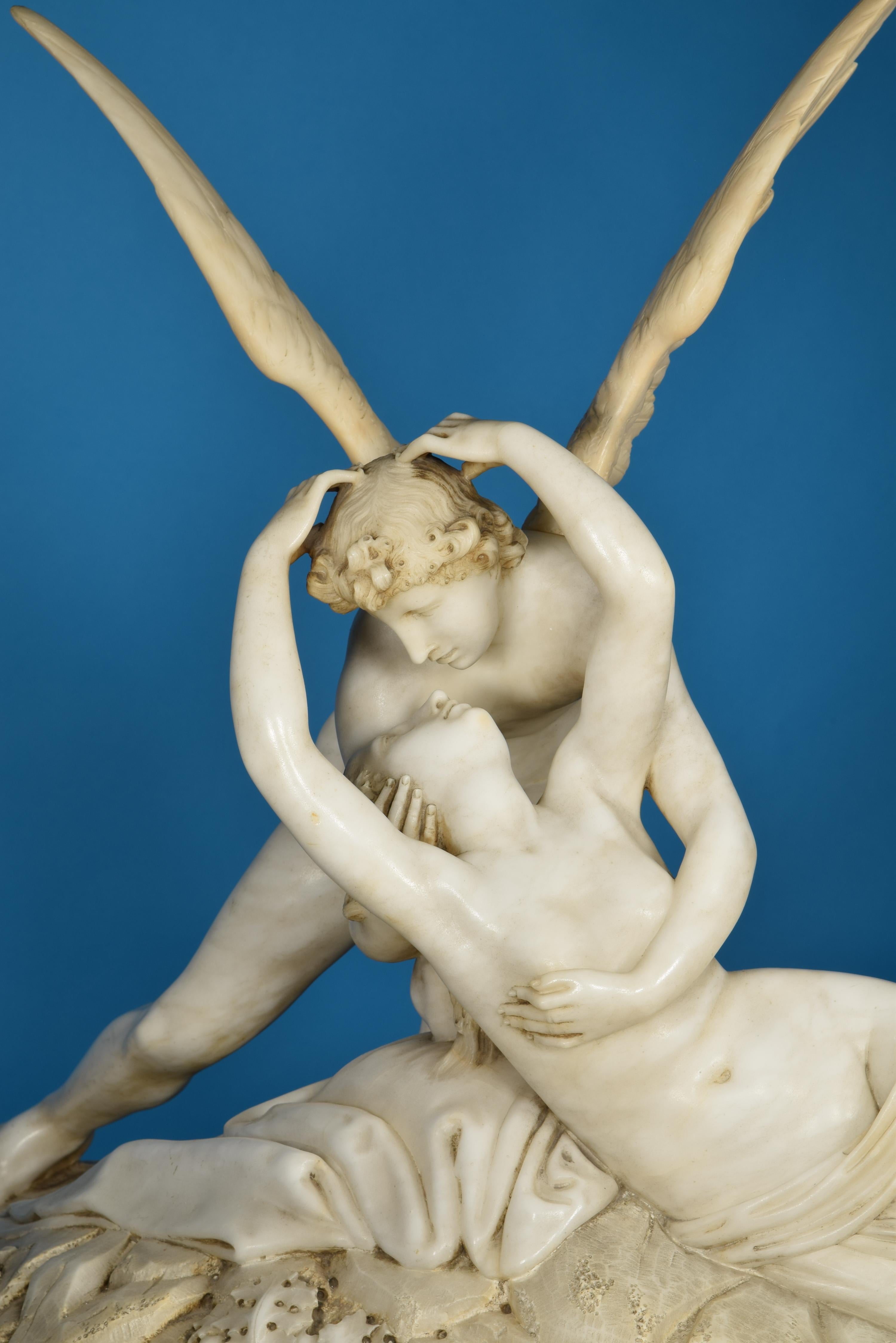 Psyche Revived by Cupid's Kiss, Alabaster, Marble, after Antonio Canova 4