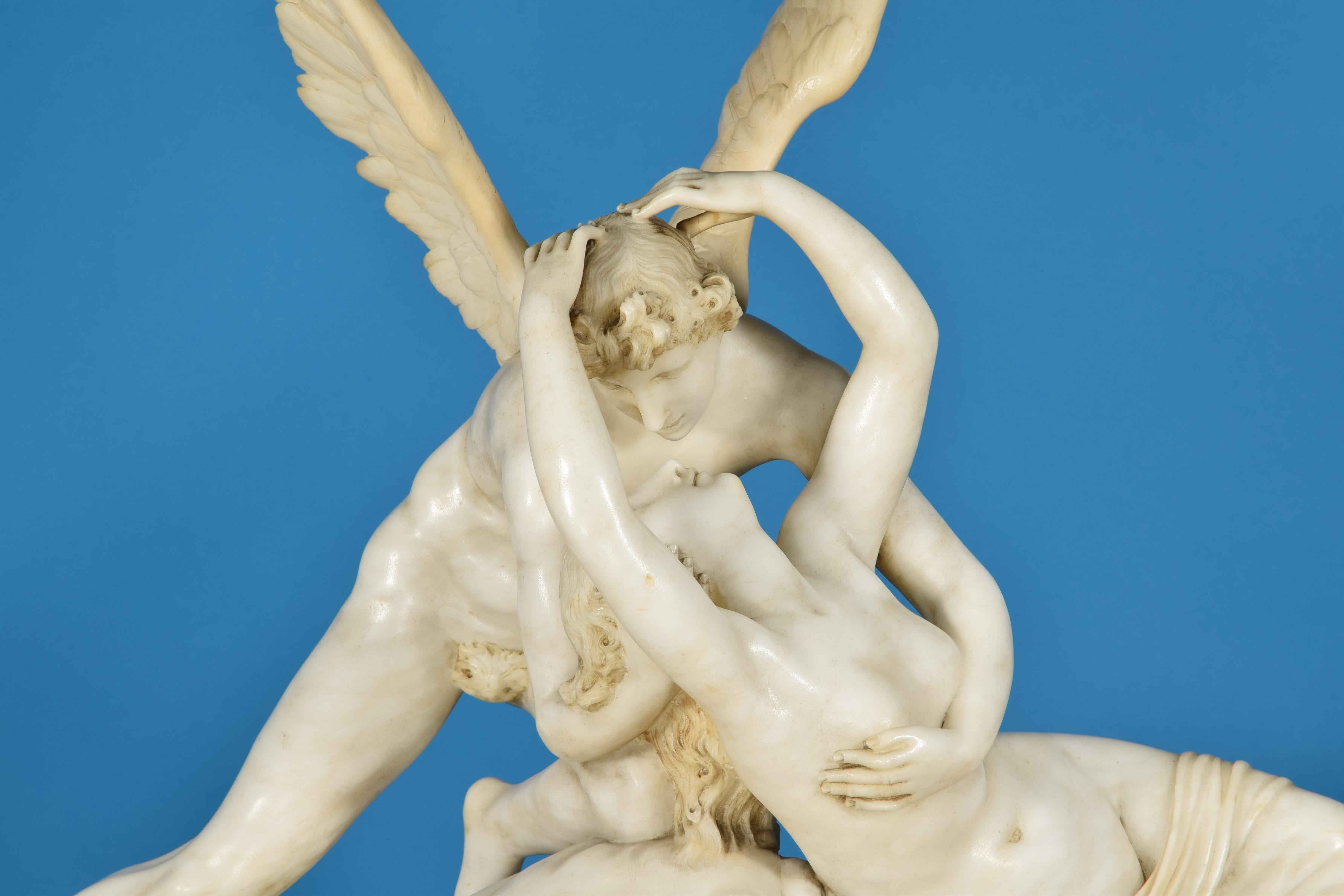 Psyche Revived by Cupid's Kiss, Alabaster, Marble, after Antonio Canova 5