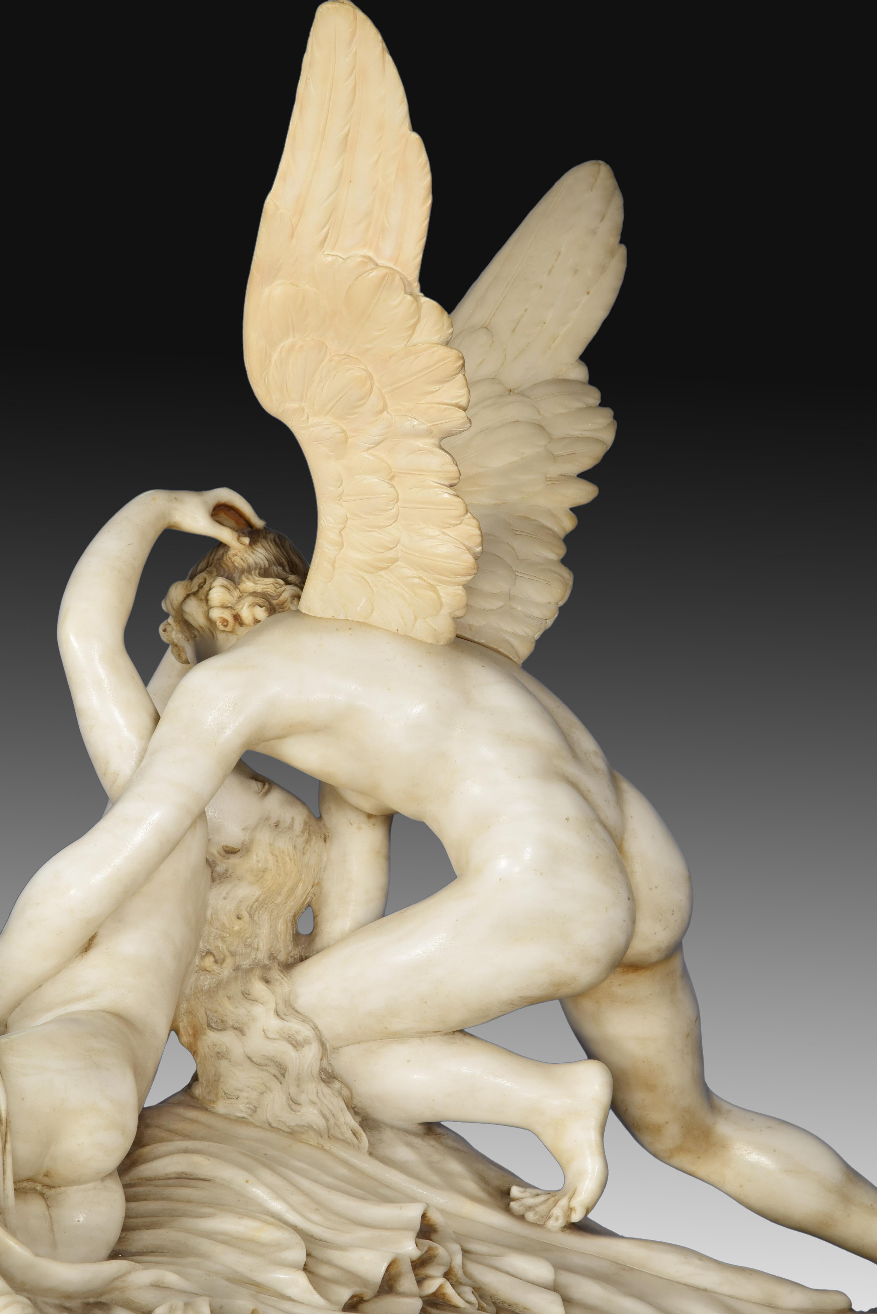 European Psyche Revived by Cupid's Kiss, Alabaster, Marble, after Antonio Canova