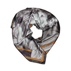 "Psyche" Silk Scarf in Grisaille by Zuber