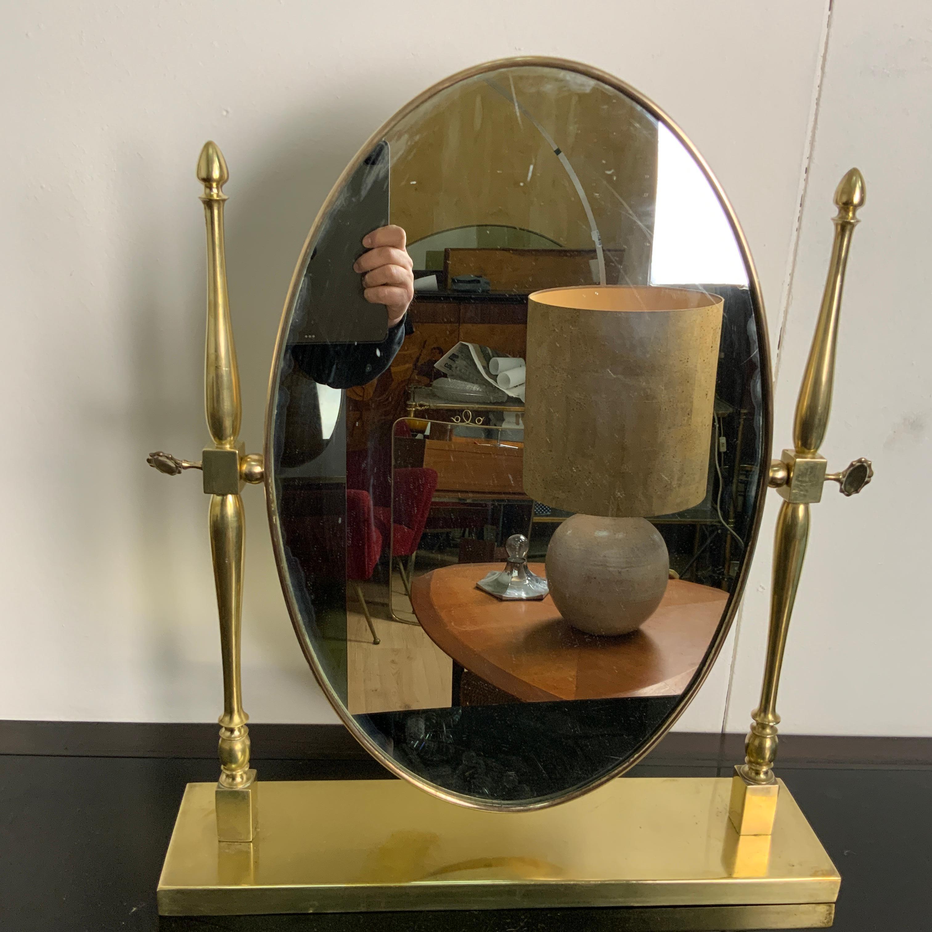 Brass Psyche Table Mirror