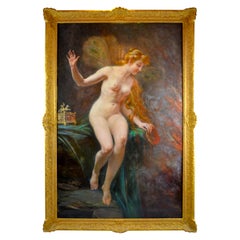 Psyché:: la déesse grecque de l'âme:: entrant dans un bain par Adolphe Lalyre