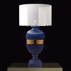 Psyche Touch Lamp, Royal Blue & Gold