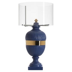 Psyche Touch Lamp, Royal Blue & Gold